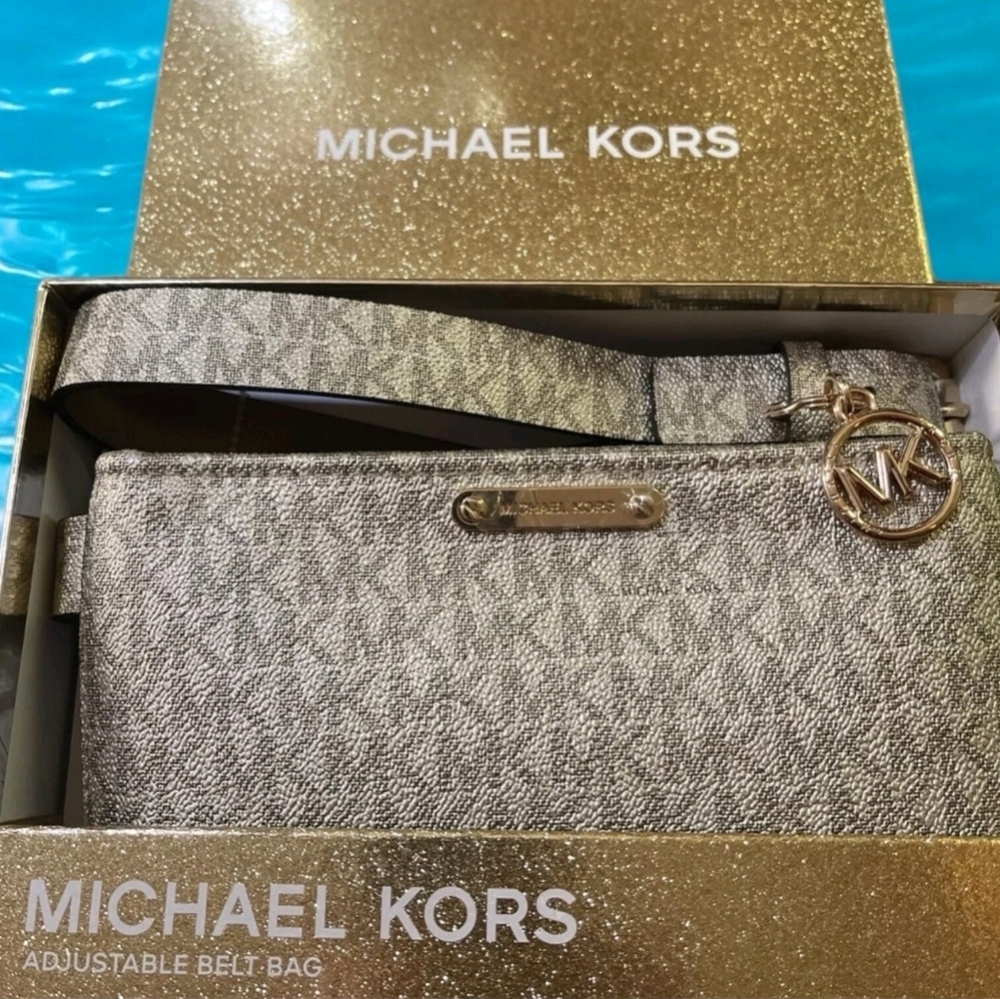 Michael Kors Glittering Pale Gold Belt Bag